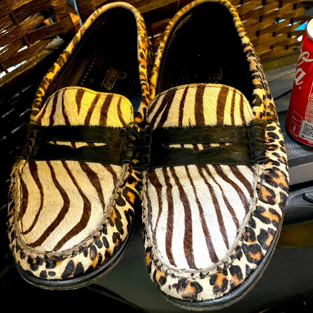 Dan Wild Zoo Mix Animal Print Genuine Calf Hair Penny Loafer - size 11